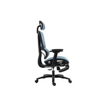 Silla de Oficina Manager con Reposapiés - Premium Quality Mesh - Negro y Azul - 124/116 x 67 x 62 cm.